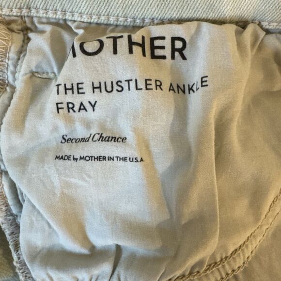 Mother The Hustler Ankle Fray Size 33 Second Chance Green Stretchy Boot Cut - Picture 6 of 14